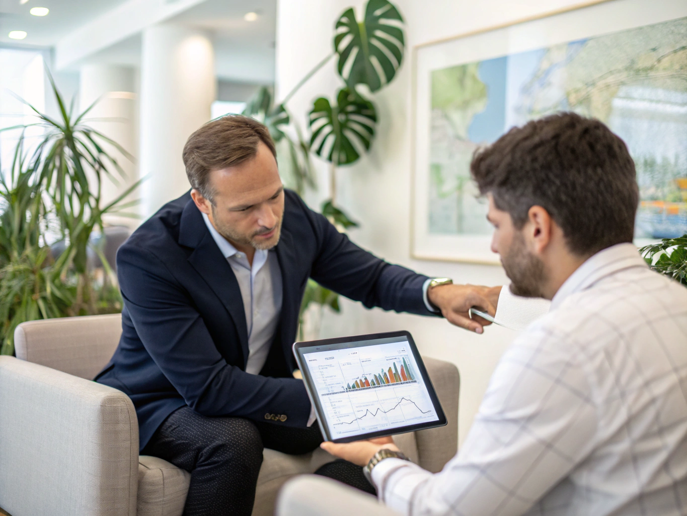 Financial consultant providing personalized advice to a client